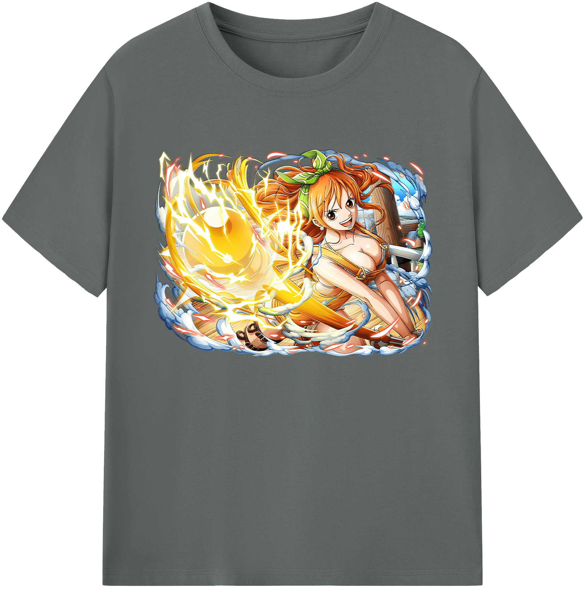 （画像用） ワンピース ナミ ONE PIECE Nami 綿100％ メンズ半袖Tシャツ｜肌触りやわらか＆通気性